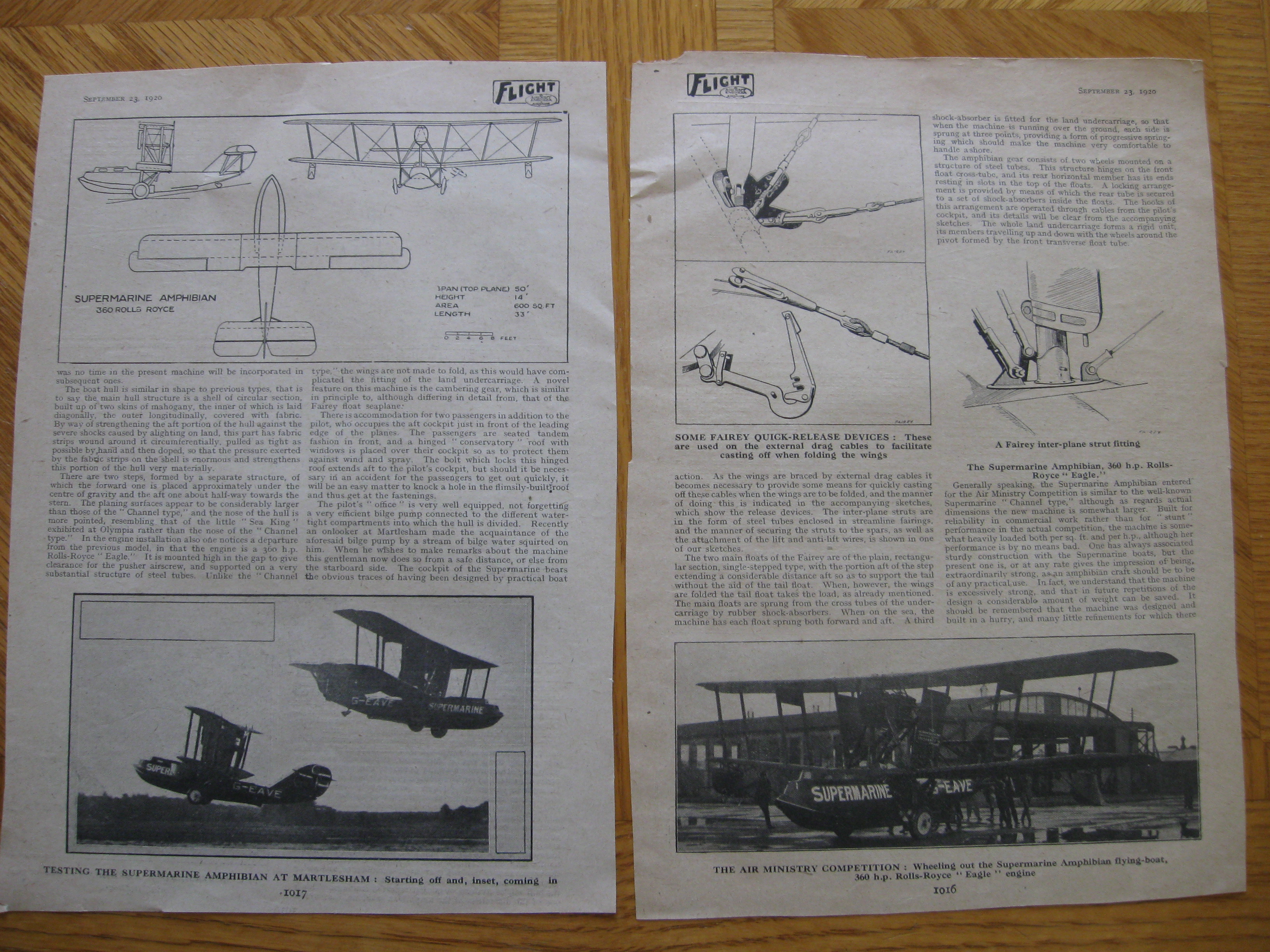 Supermarine Article from a 1920 Flight magazine